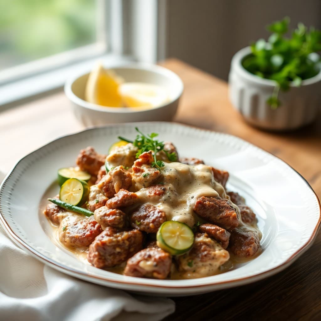 Creamy Beef and Zucchini Bake