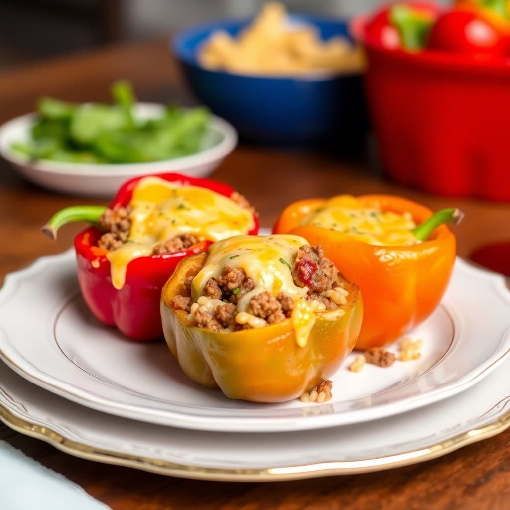 Cheesy Beef Stuffed Peppers