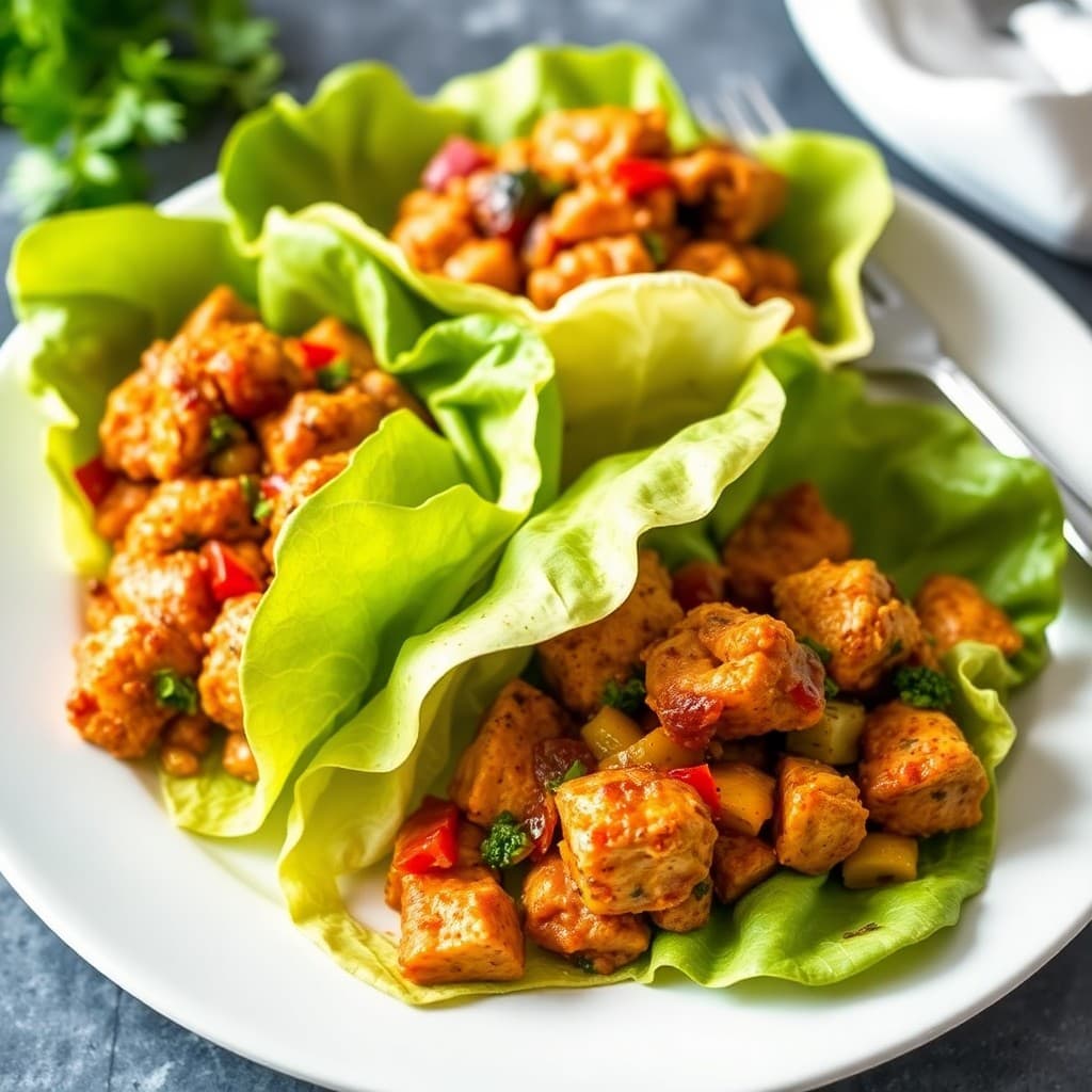 Spicy Moroccan Chicken Lettuce Wraps