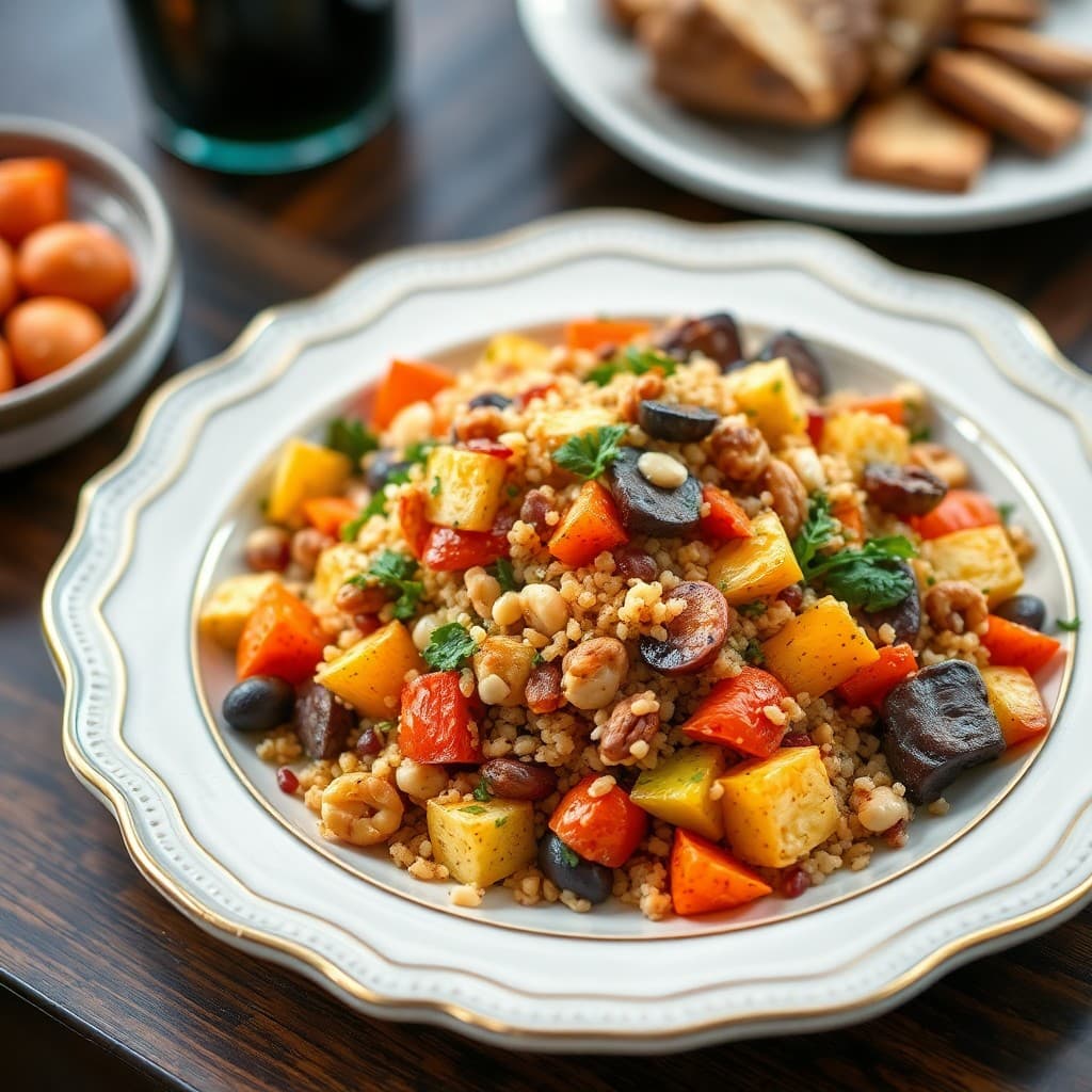 Roasted Winter Vegetable Medley with Quinoa and Nuts