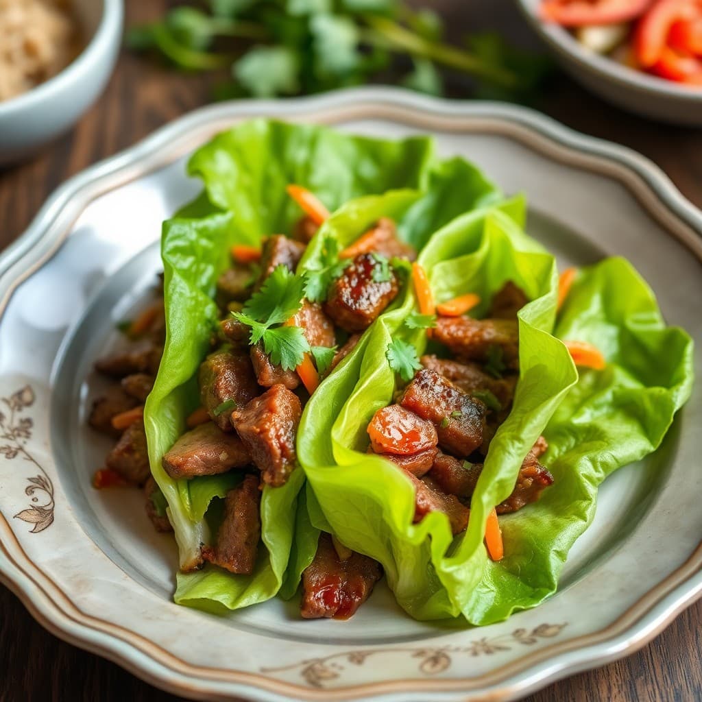 Sizzling Korean BBQ Beef Lettuce Wraps