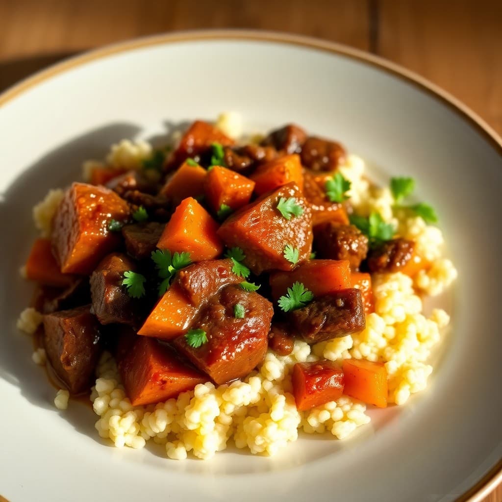 Moroccan Spiced Beef and Sweet Potato Stew