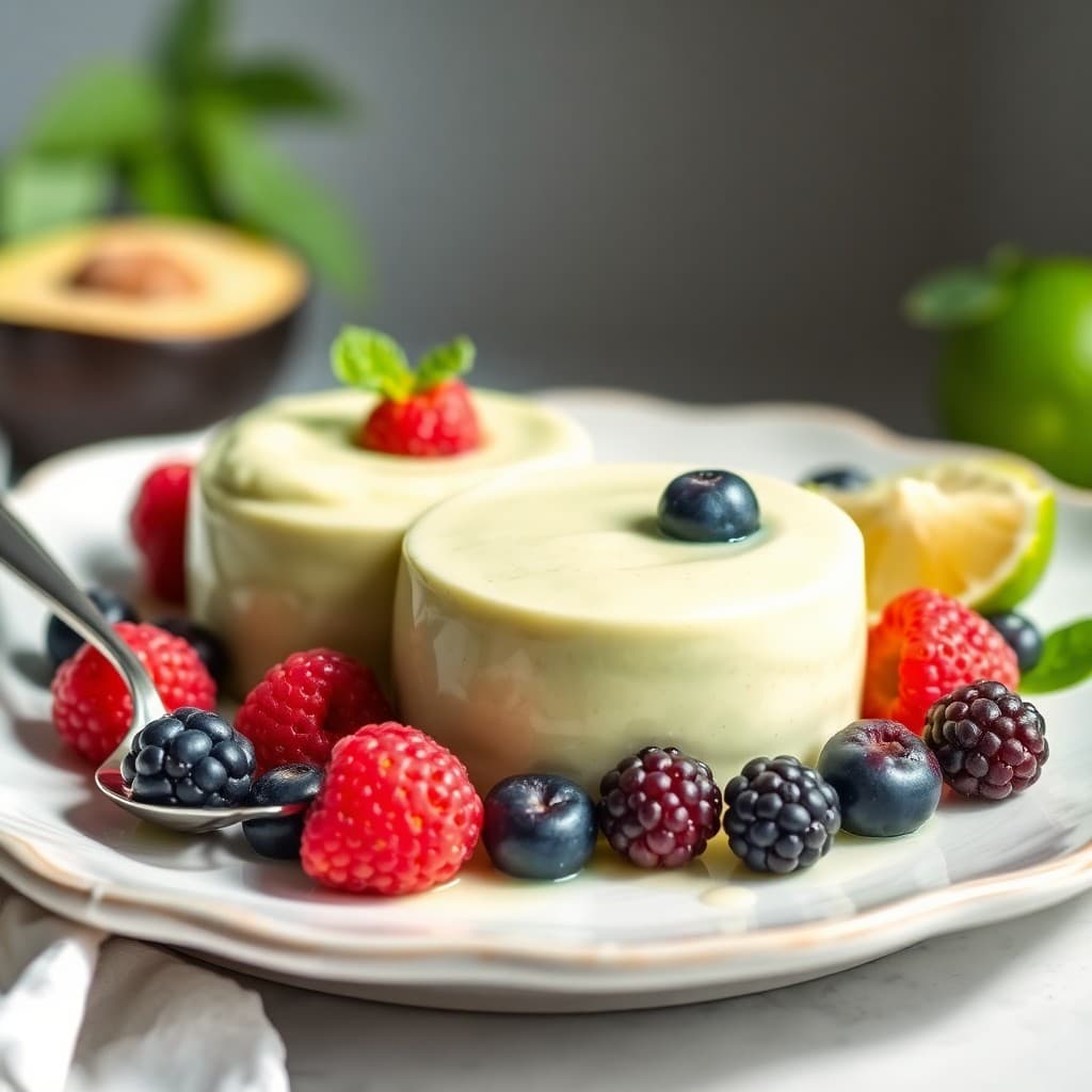 Creamy Avocado Lime Mousse with Berries