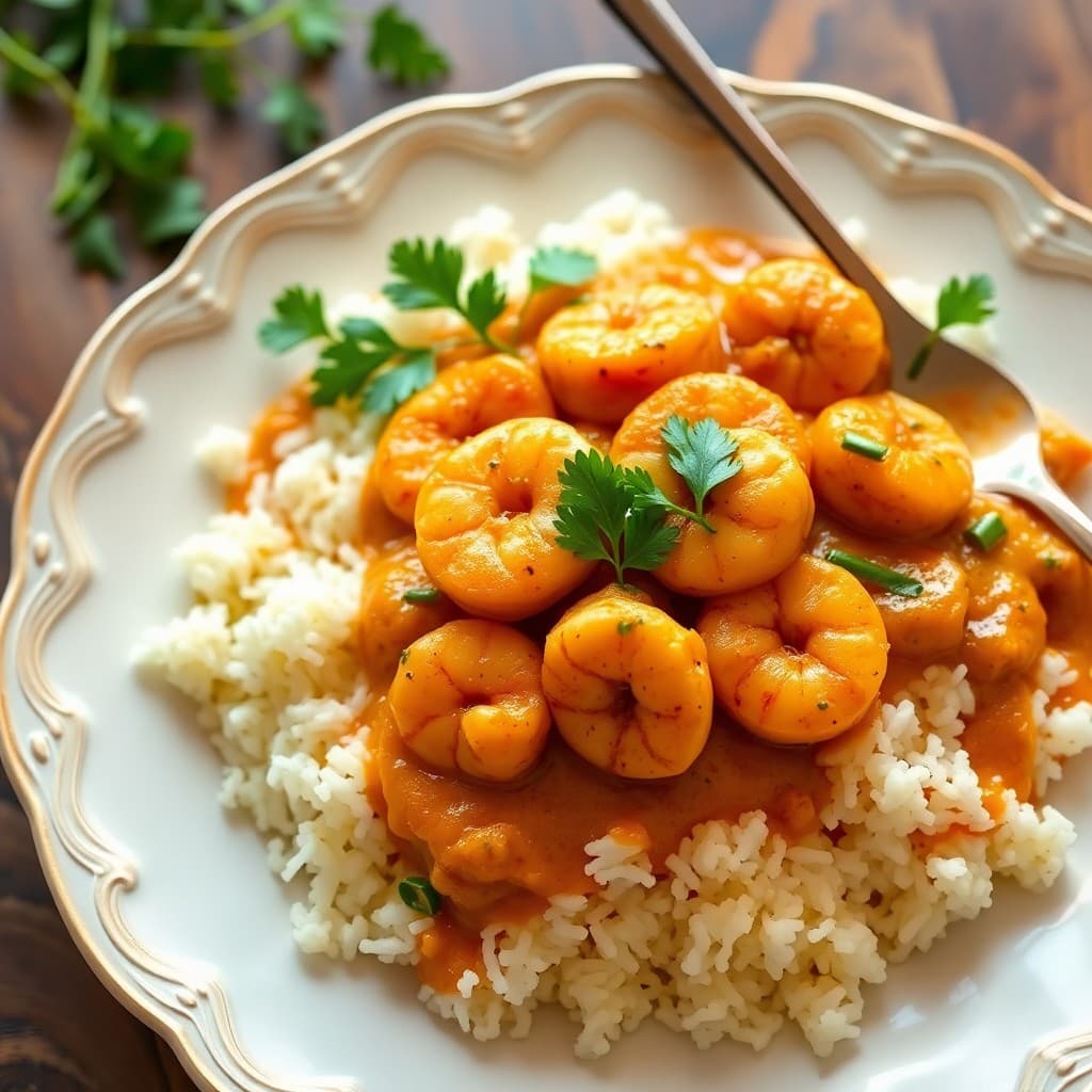 Thai Coconut Shrimp Curry with Lemongrass Basmati Rice