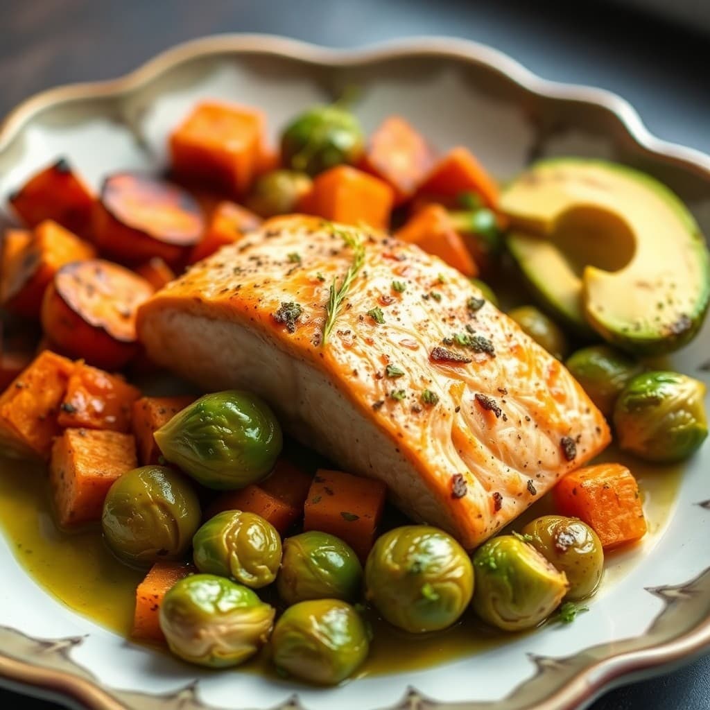 Satiating Baked Salmon with Roasted Veggies