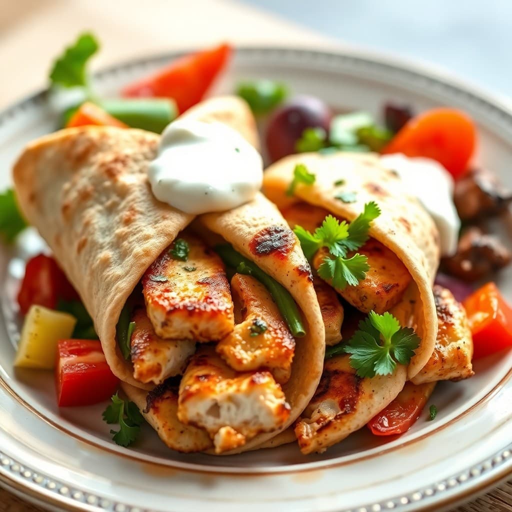 Greek Chicken Souvlaki Wraps