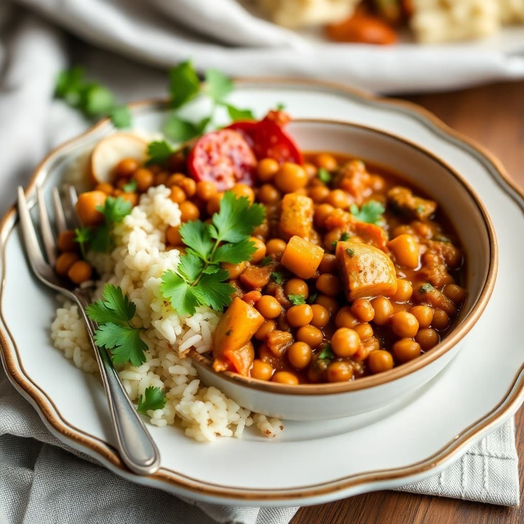 Moroccan Chickpea and Lentil Stew