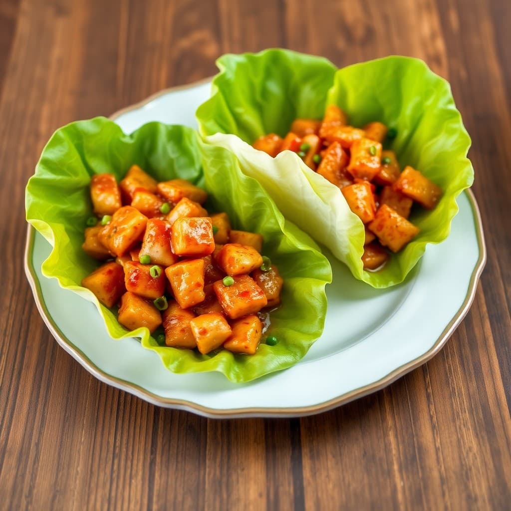Sizzling Szechuan Chicken Lettuce Wraps