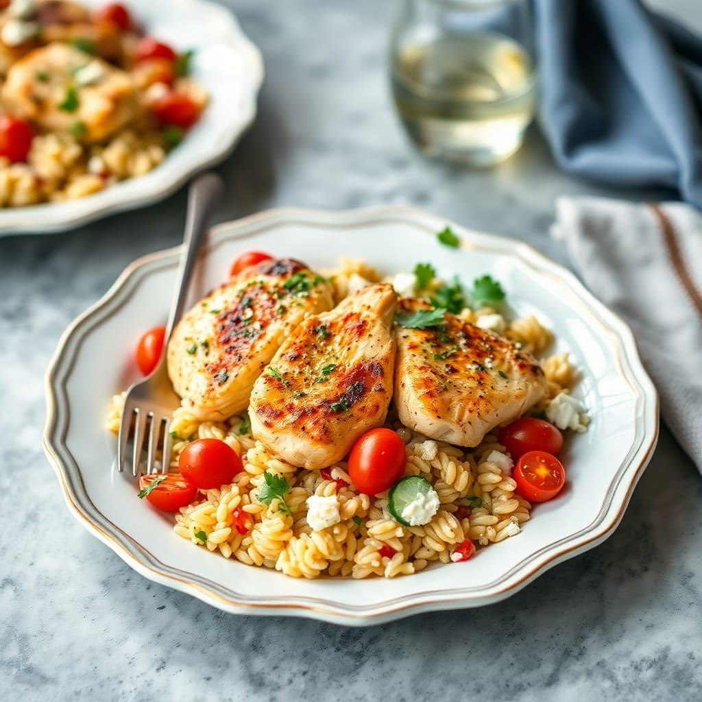 Mediterranean Chicken Orzo Bowls