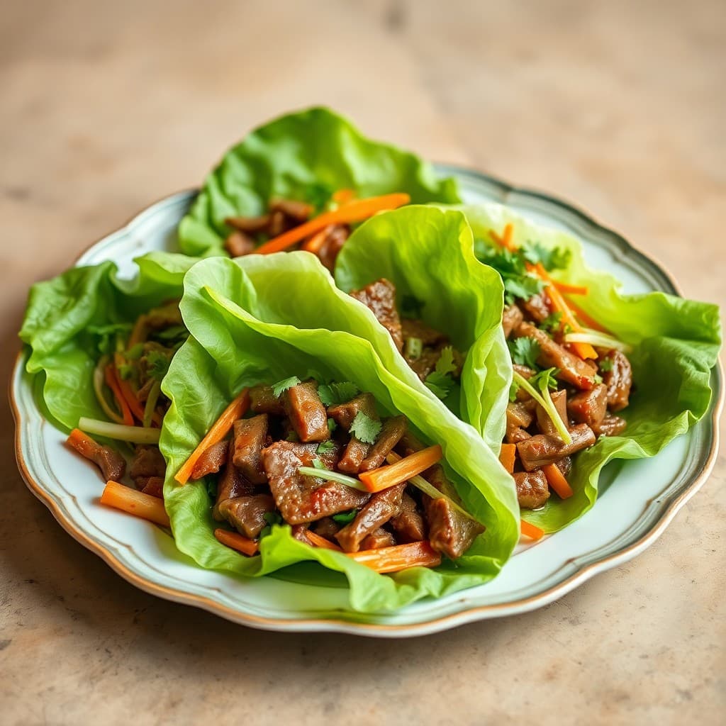 Vietnamese Lemongrass Beef Lettuce Wraps