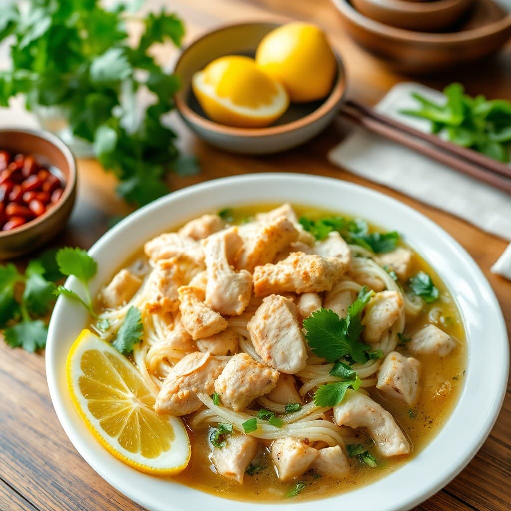 Vietnamese Lemongrass Chicken Breakfast Pho