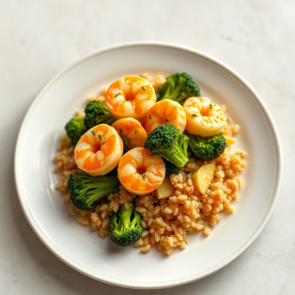 Garlic Lemon Shrimp with Roasted Broccoli and Quinoa
