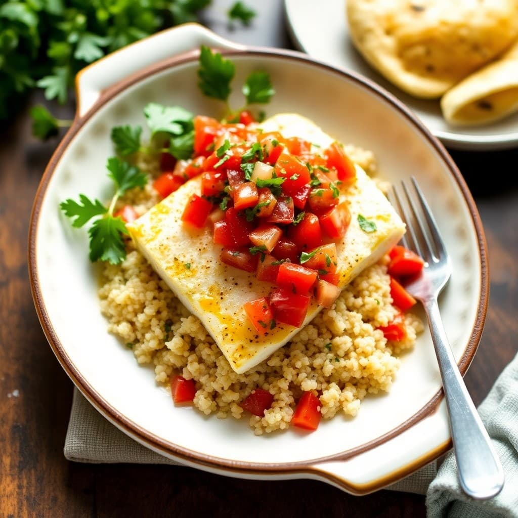 Mediterranean Baked Cod with Tomato Herb Salsa