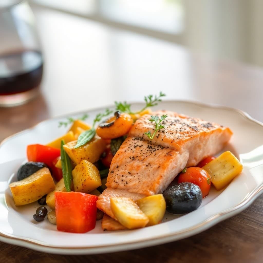 Paleo Salmon and Roasted Vegetables
