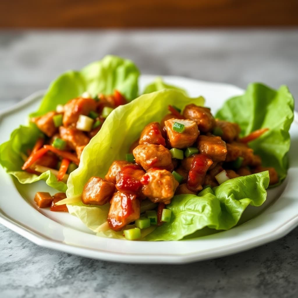 Korean BBQ Chicken Lettuce Wraps