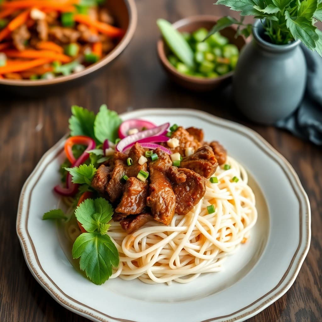 Vibrant Vietnamese Beef Noodle Bowls