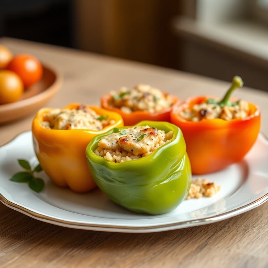 Mediterranean Chicken Stuffed Bell Peppers