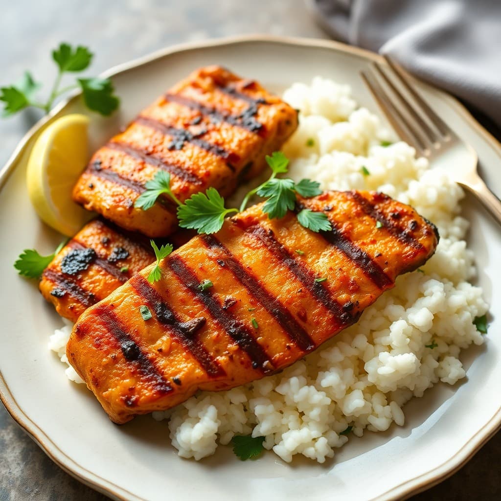 Grilled Lemongrass Chicken with Coconut Cauliflower Rice