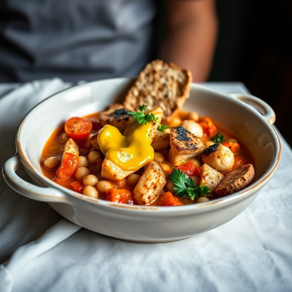 French Provençal Bouillabaisse with Saffron Rouille & Whole Grain Croutons