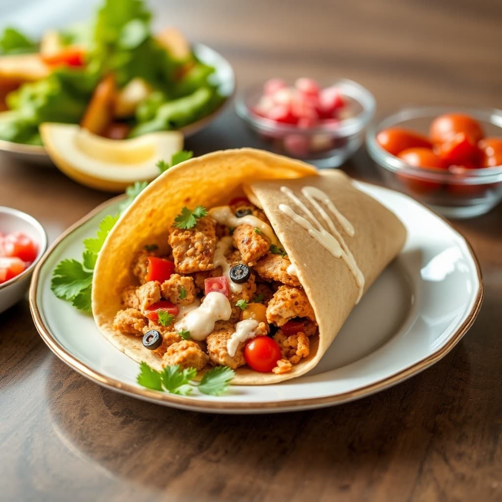 Lebanese Chicken Shawarma Wrap Bar with Tahini Drizzle