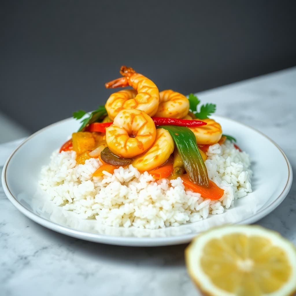 Spicy Thai Coconut Curry Shrimp Bowl