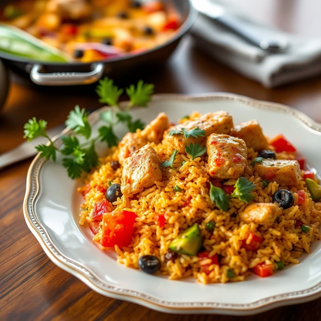 Zesty Spanish Chicken Paella