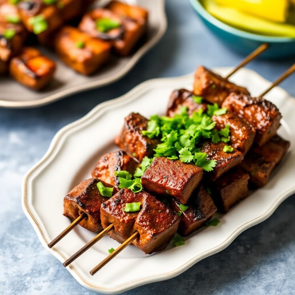 Zesty Brazilian Beef Picanha Skewers with Tangy Chimichurri