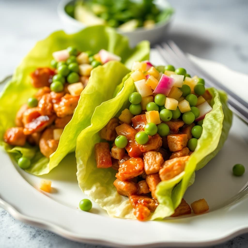 Teriyaki Pork Lettuce Wraps with Edamame Salad