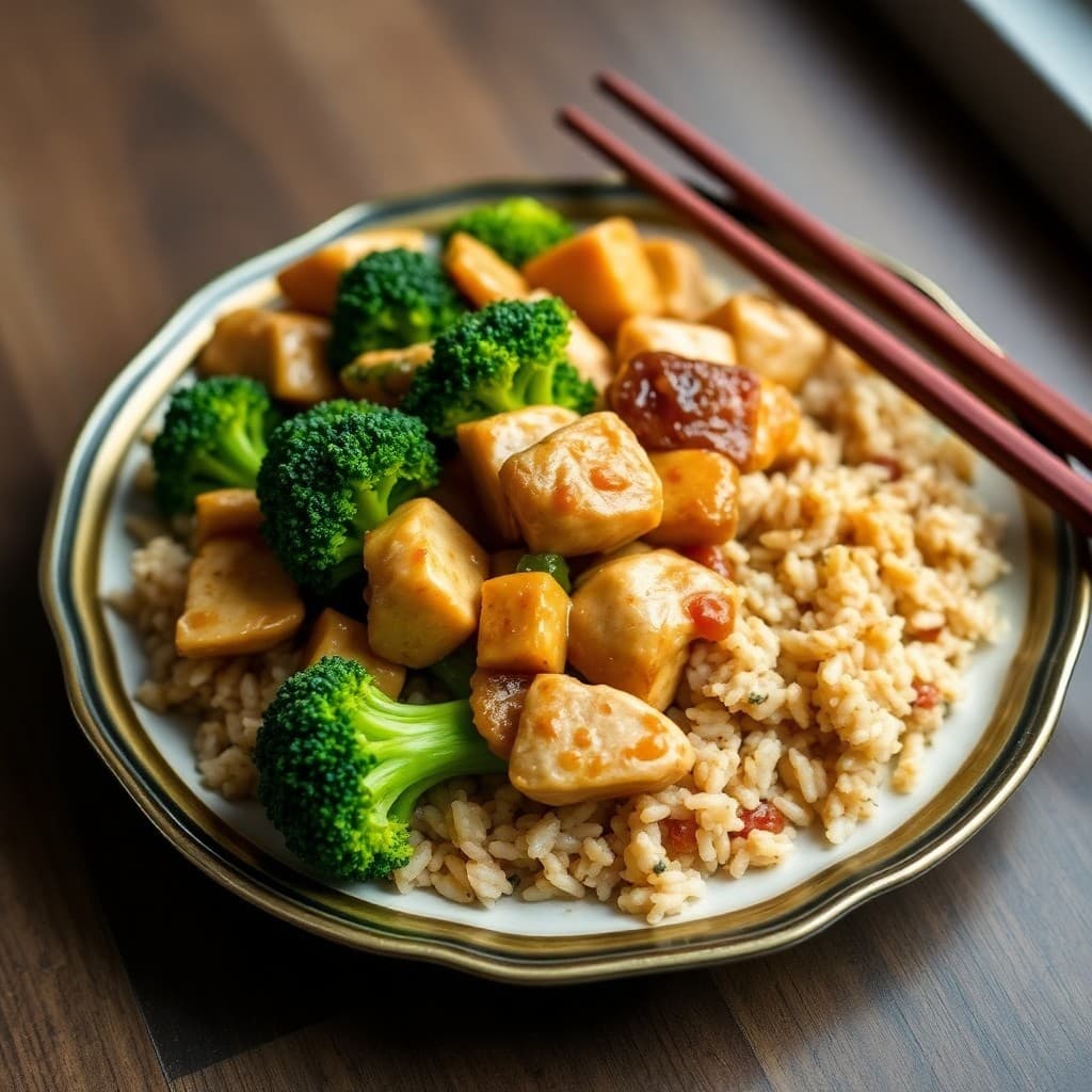 Sizzling Ginger-Garlic Chicken Stir-Fry with Broccoli and Brown Rice