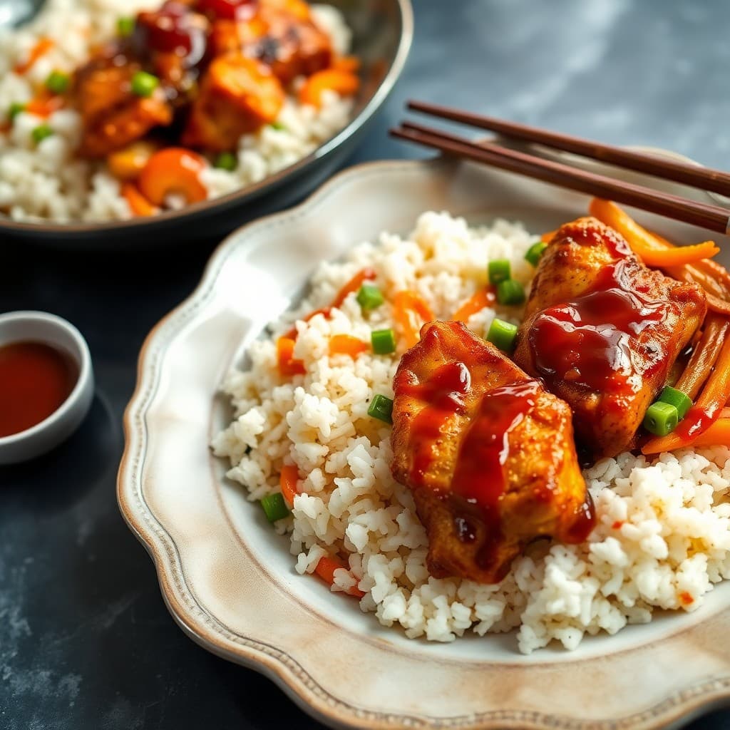 Vibrant Japanese Teriyaki Chicken Rice Bowls