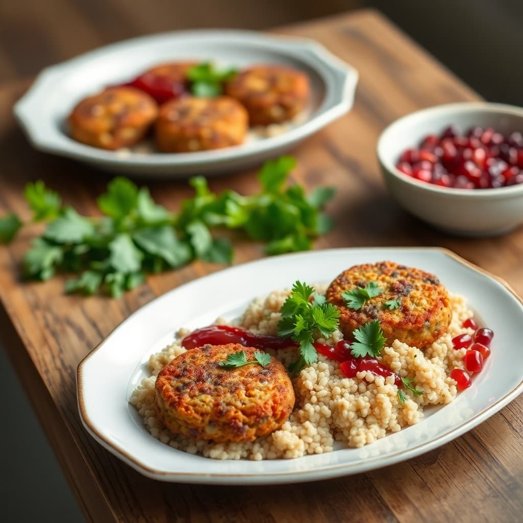 Turkish-Inspired Lentil & Walnut Kofte with Pomegranate-Walnut Sauce