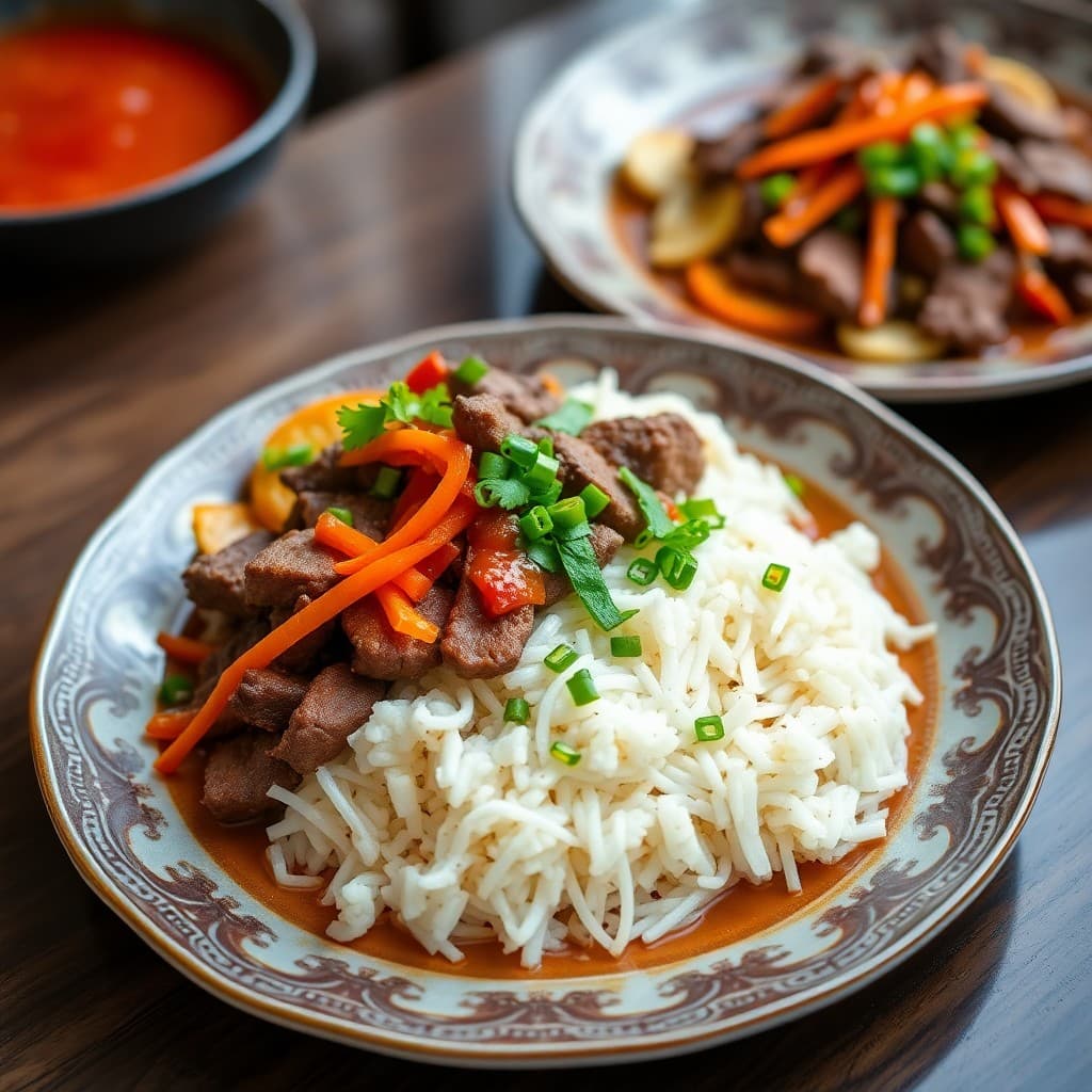 Korean Beef and Vegetable Bibimbap Bowls