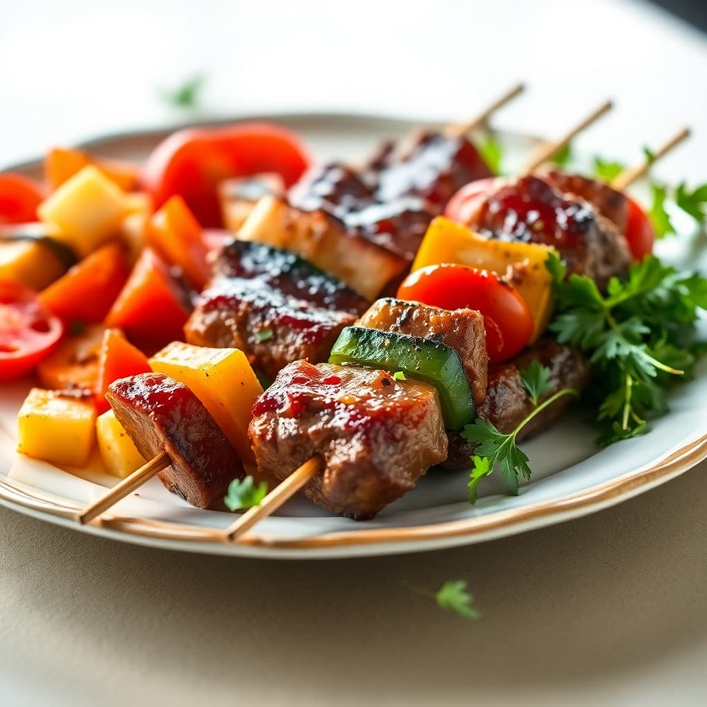 Rustic Italian Beef and Veggie Skewers