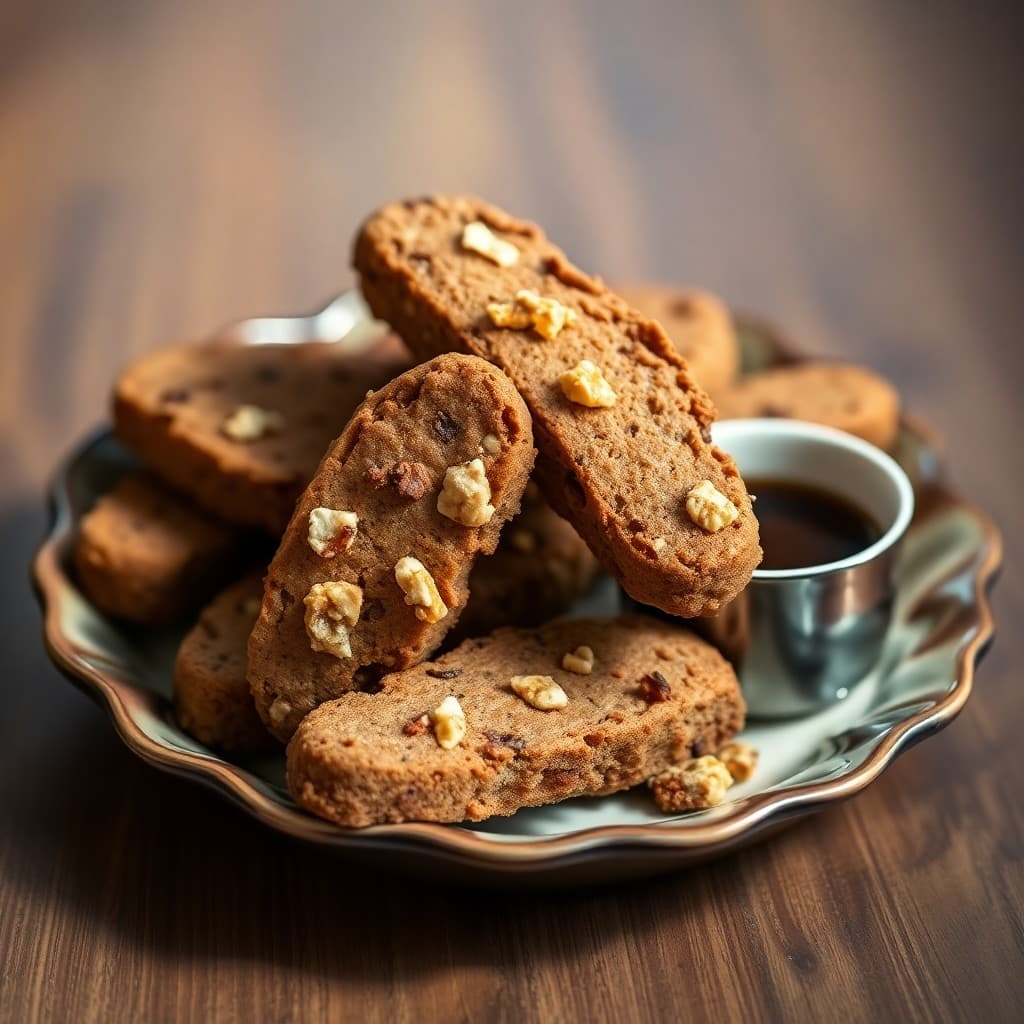 Turkish Carob & Walnut Biscotti with Olive Oil & Orange Zest