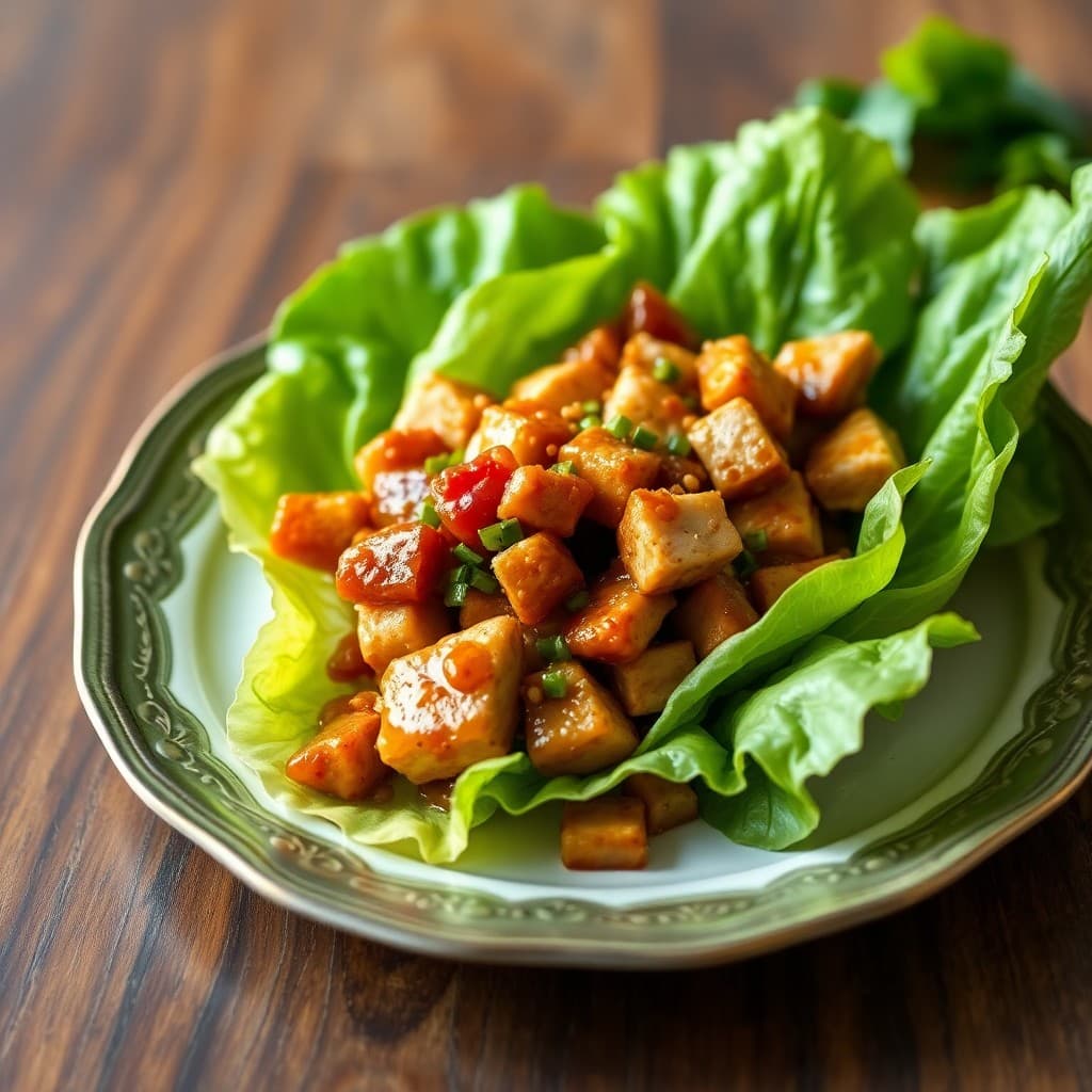 Honey Sesame Chicken Lettuce Wraps