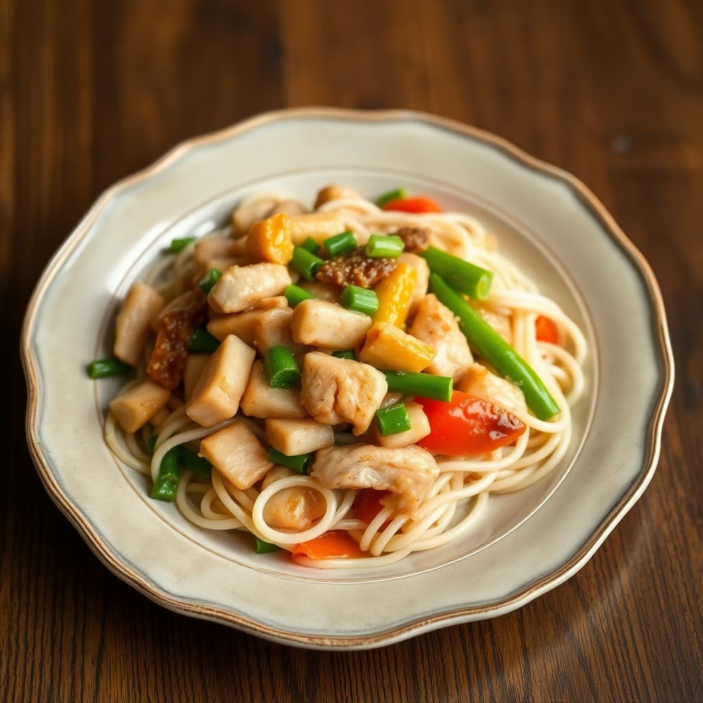 Ginger-Garlic Chicken Stir-Fry with Udon Noodles