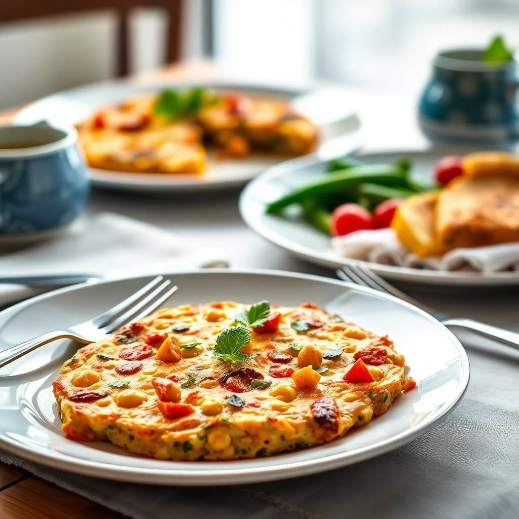 Spiced Indian Chickpea and Vegetable Frittata