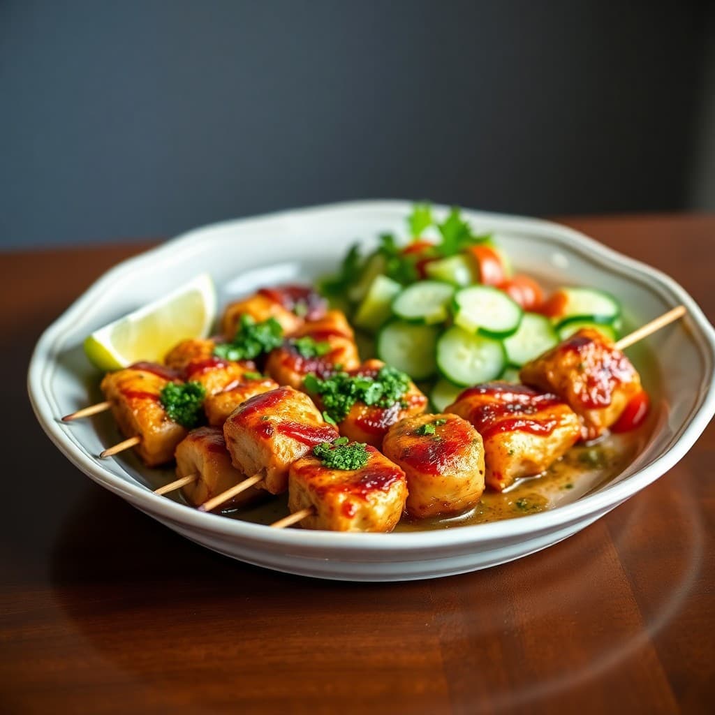 Brazilian-Style Chicken Skewers with Chimichurri