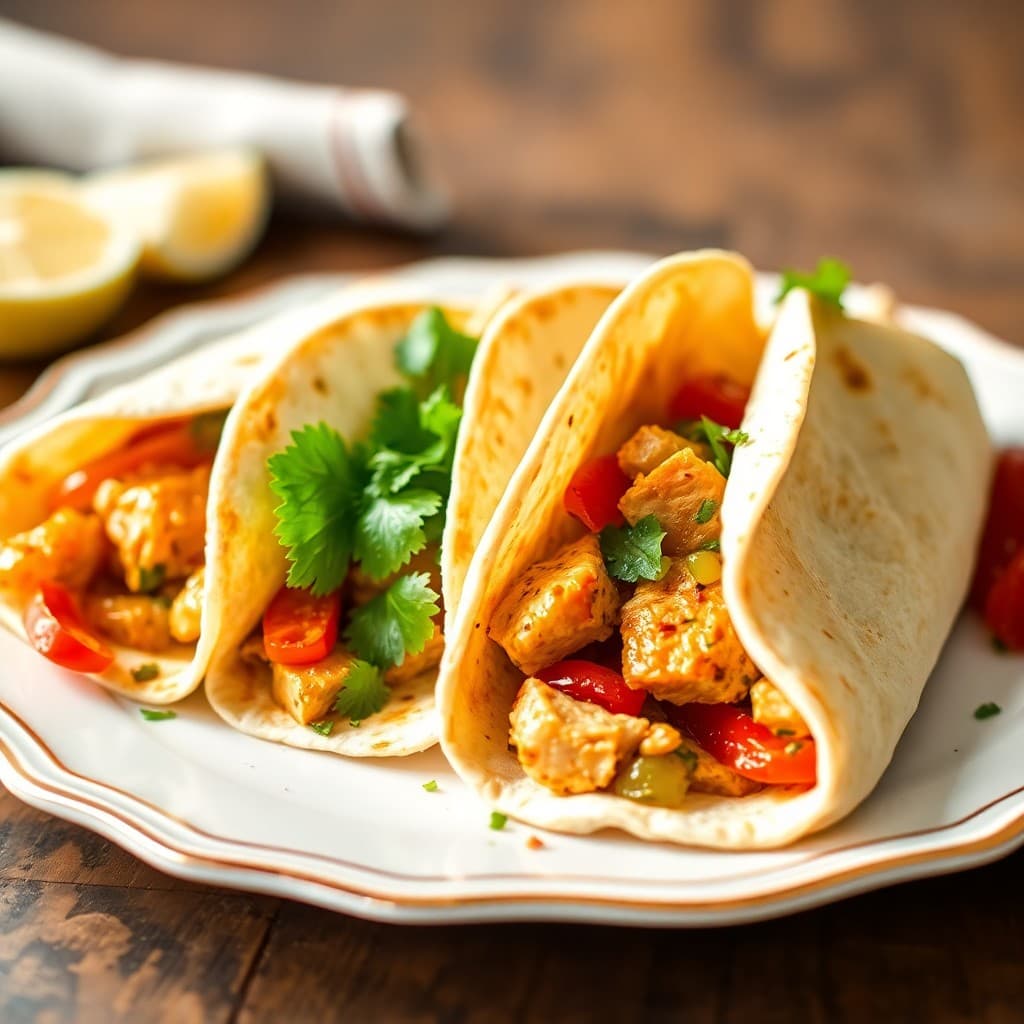 Zesty Lemon Chicken Fajita Wraps