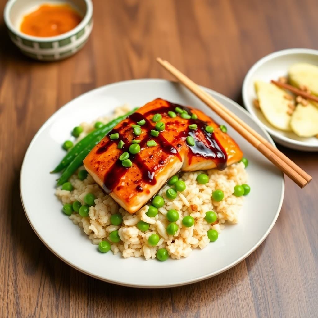 Teriyaki Salmon Bowls with Edamame Fried Rice