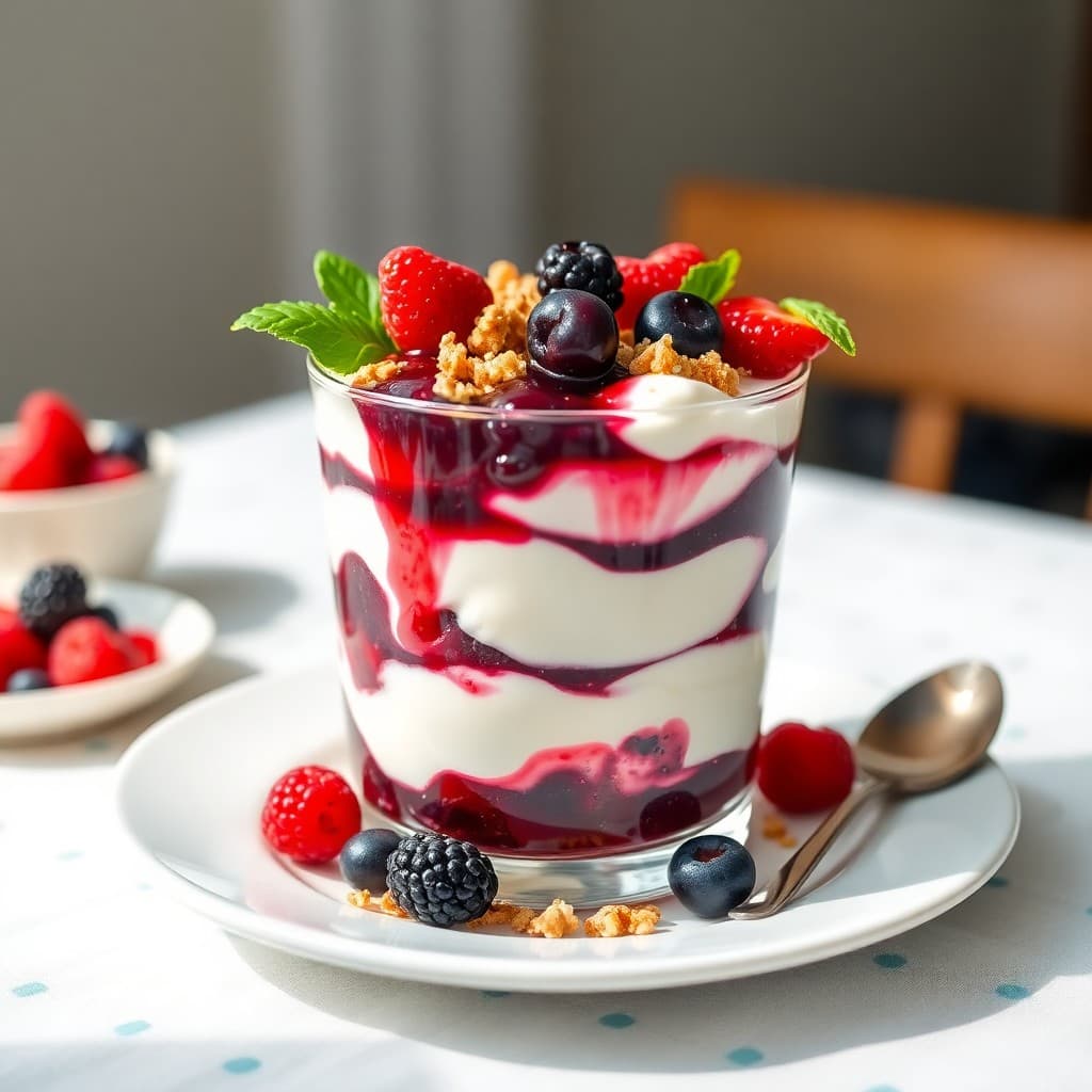 Greek Yogurt Parfait with Mixed Berry Compote