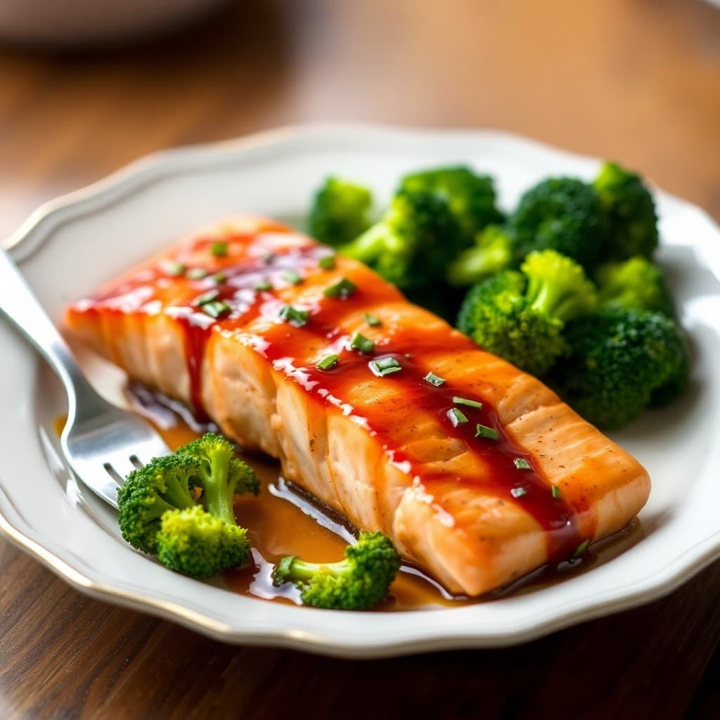 Teriyaki Glazed Salmon with Roasted Broccoli
