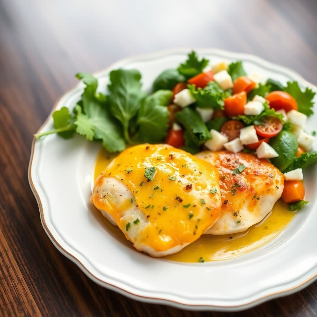 Zesty Lemon Chicken Paillards with Greek Salad