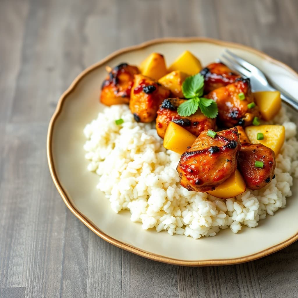 Sizzling Pineapple Thai Chicken Skewers