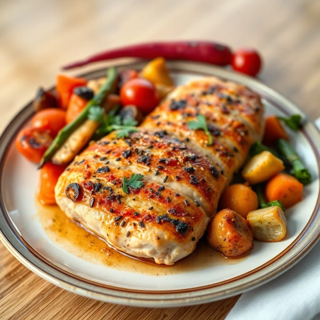 Mediterranean Baked Chicken with Roasted Vegetables