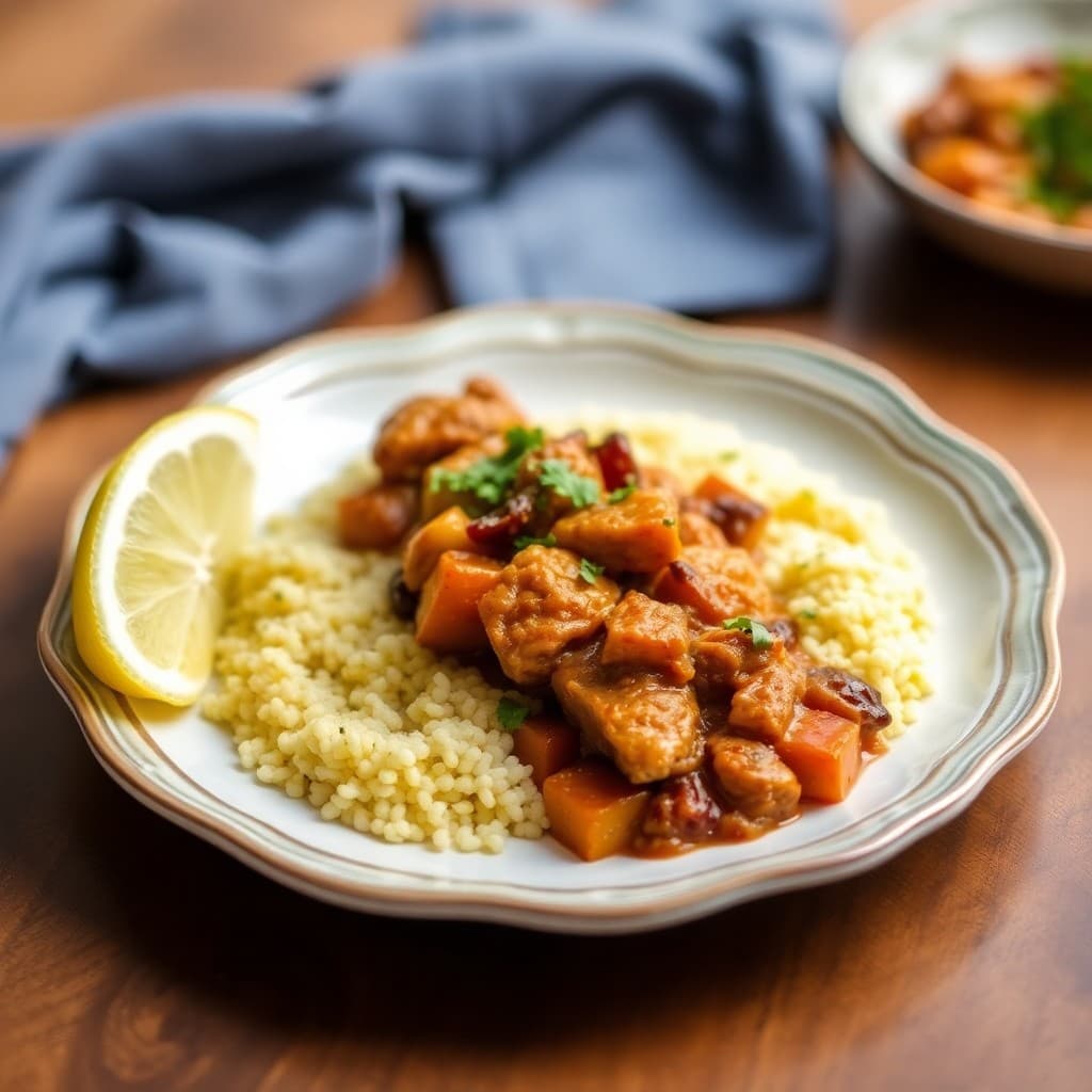 Moroccan Chicken Tagine with Lemon Couscous