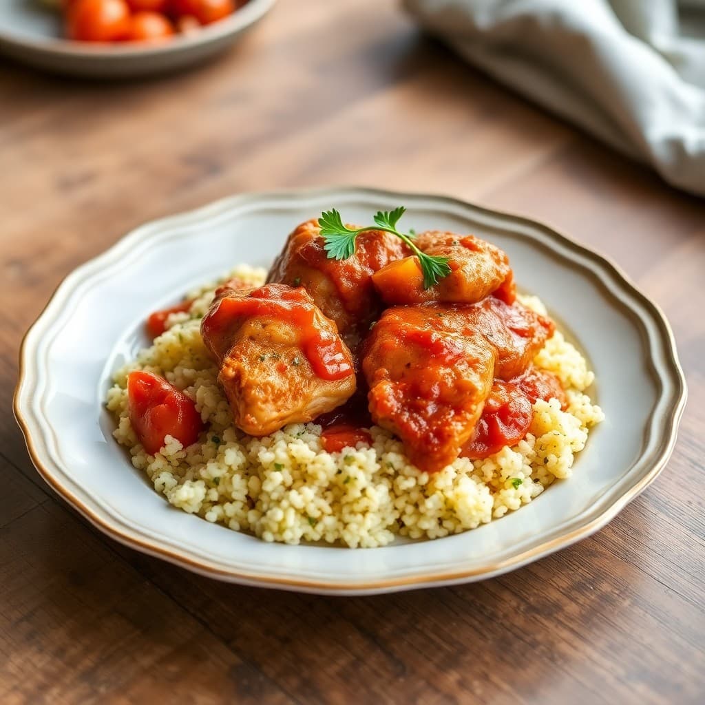 Zesty Moroccan Chicken Tagine with Herbed Couscous