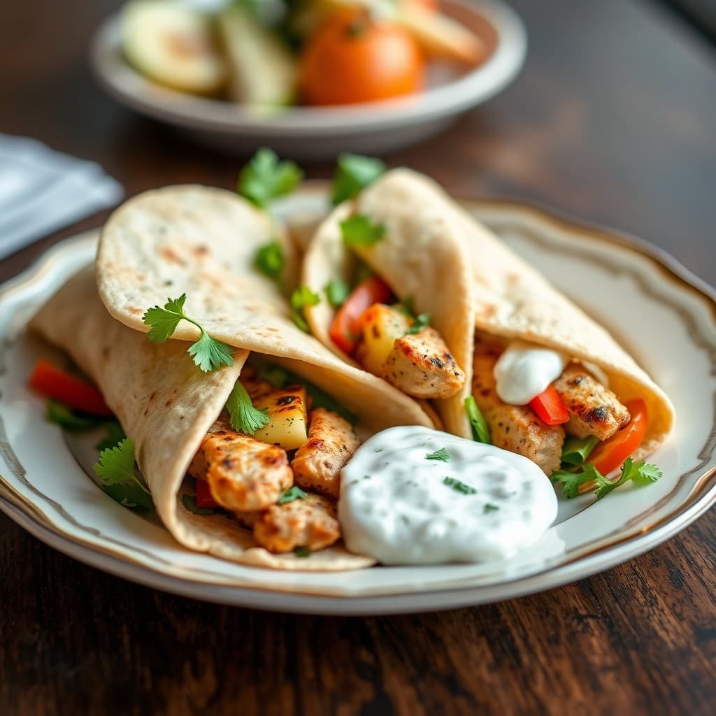 Mediterranean Chicken Pita Wraps