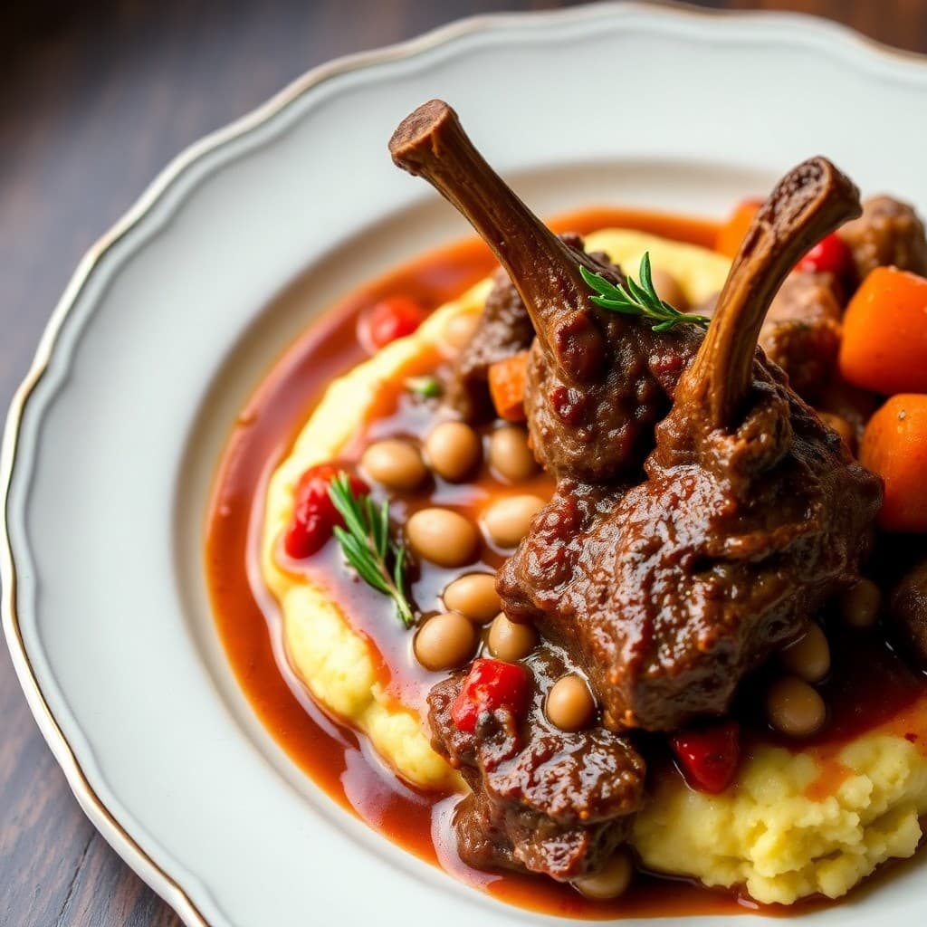 Provençal Braised Lamb Shanks with White Bean & Herb Ragout
