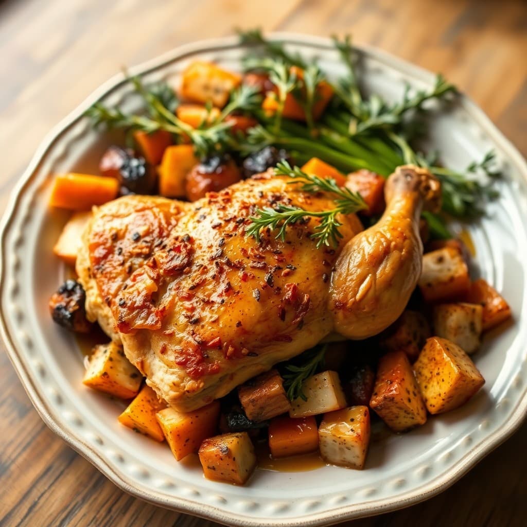 Autumn Keto Roasted Chicken and Vegetables